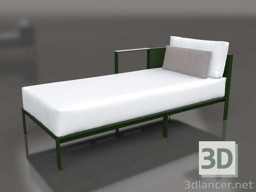 modèle 3D Module canapé, section 2 gauche (Vert bouteille) - preview