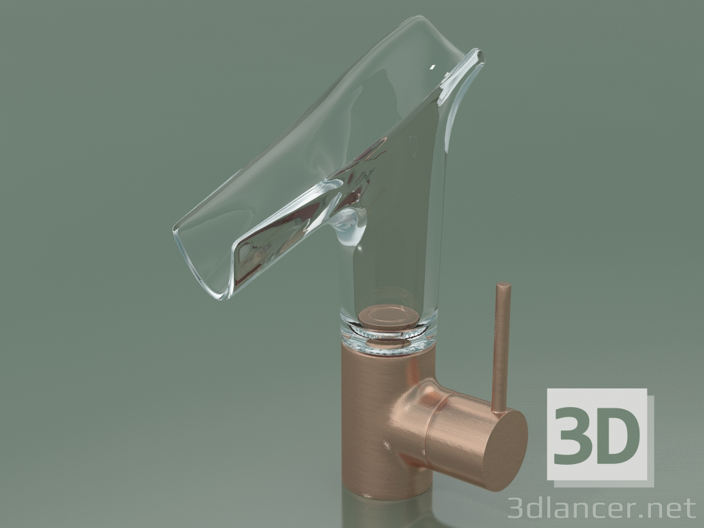 3d модель Однорычажный смеситель для раковины 140, со стеклянным изливом (12116310) – превью