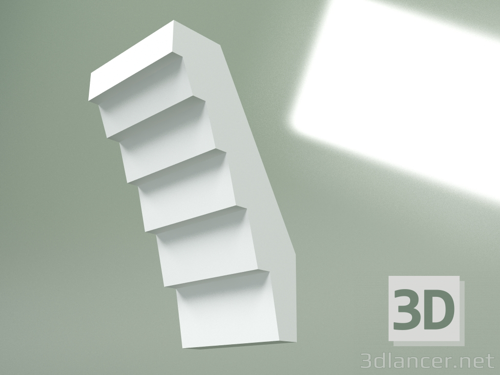 3D modeli Alçı korniş (tavan kaidesi) KT437 - önizleme