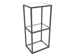 Rack-console rectangulaire (VERRE, 40x30x86, 3 étagères)