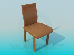 Chaise avec assise en cuir