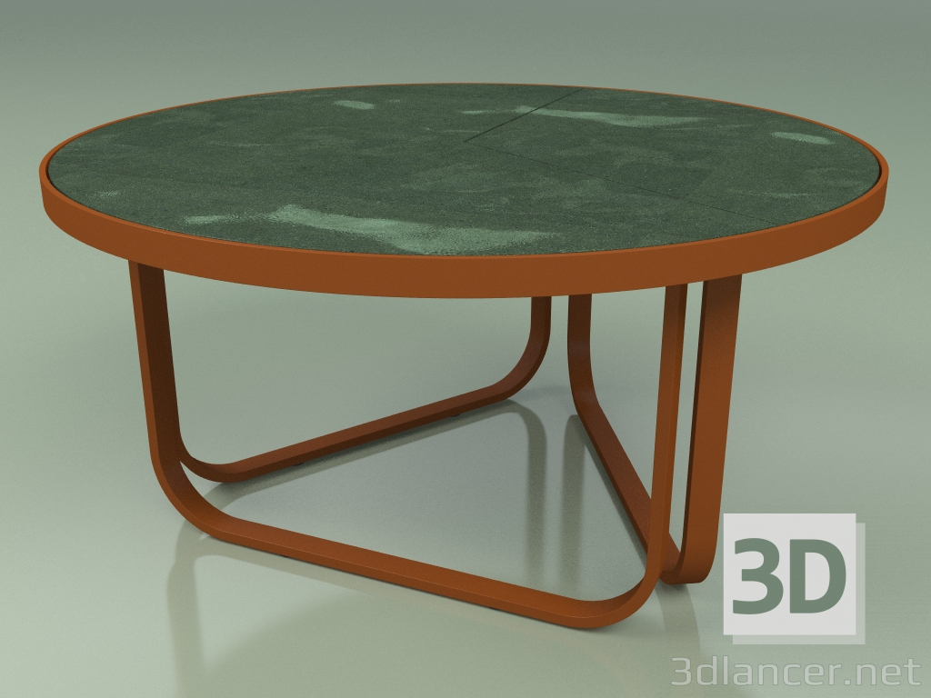 modello 3D Tavolino 009 (Metallo Ruggine, Gres Smaltato Forest) - anteprima