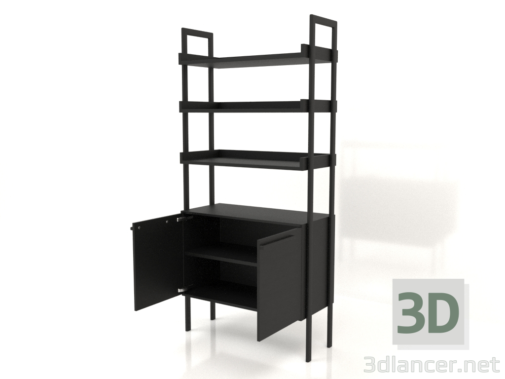 modello 3D Rack ST 03 (aperto) (900x400x1900, legno nero) - anteprima