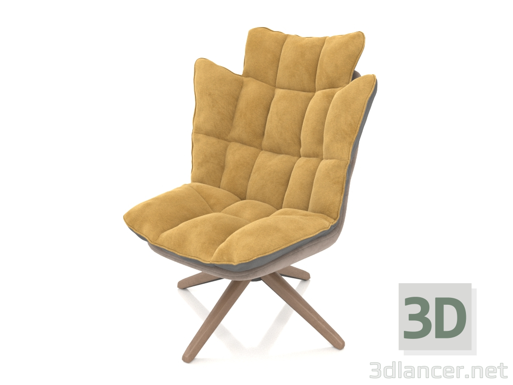 3d model Husk style armchair (yellow) - preview