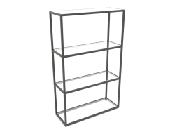 Rectangular rack (GLASS, 80x30x128, 4 shelves)