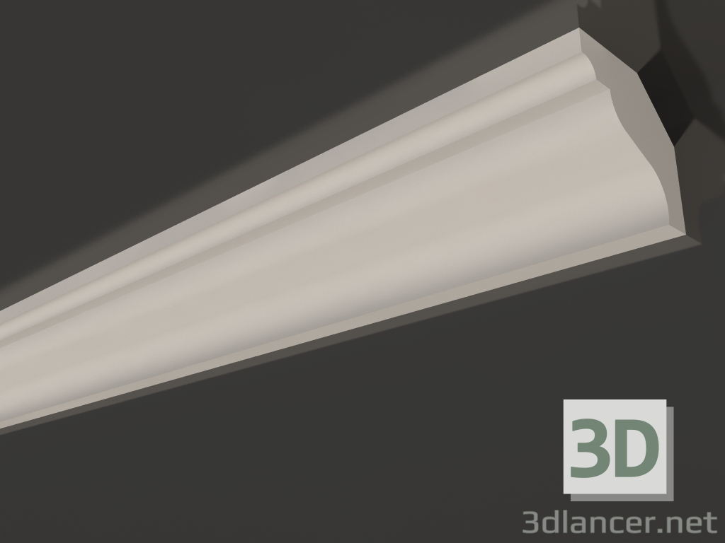 modello 3D Cornicione per soffitto in gesso liscio KG 001 (21x23) - anteprima