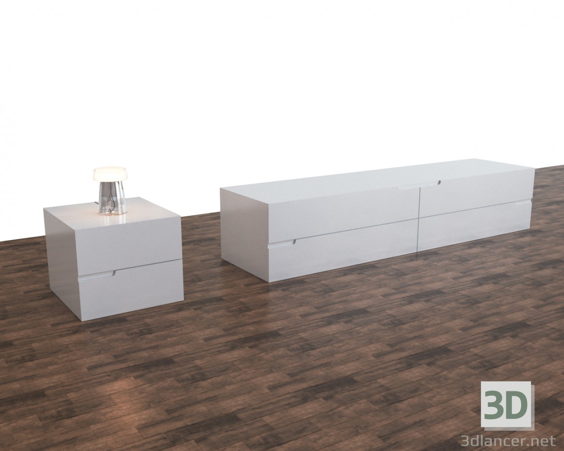 3d model furniture set - preview