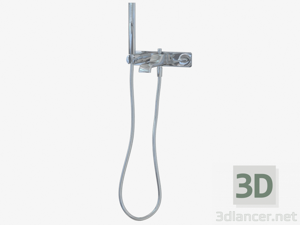3d model Conjunto de baño oculto con pico, mezclador y ducha de mano Noke (NK3290) - vista previa