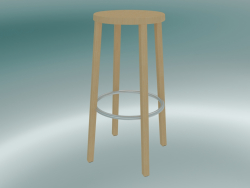 Табурет BLOCCO stool (8500-00 (76 cm), ash natural, sanded aluminium)