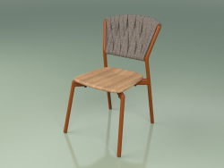 Chair 220 (Metal Rust, Teak, Padded Belt Gray-Sand)
