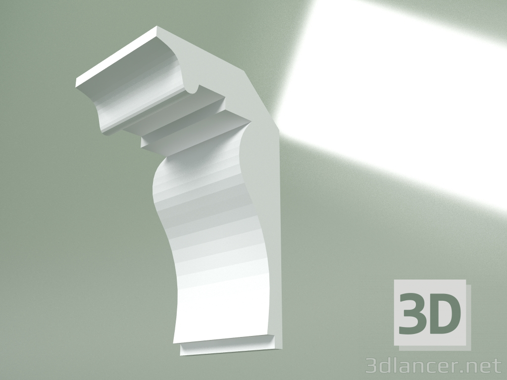 modello 3D Cornicione in gesso (zoccolo a soffitto) KT438 - anteprima