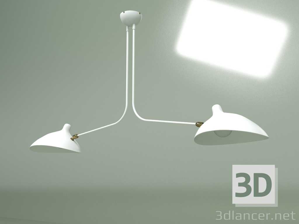 modèle 3D Plafonnier Spider 2 lampes (blanc) - preview