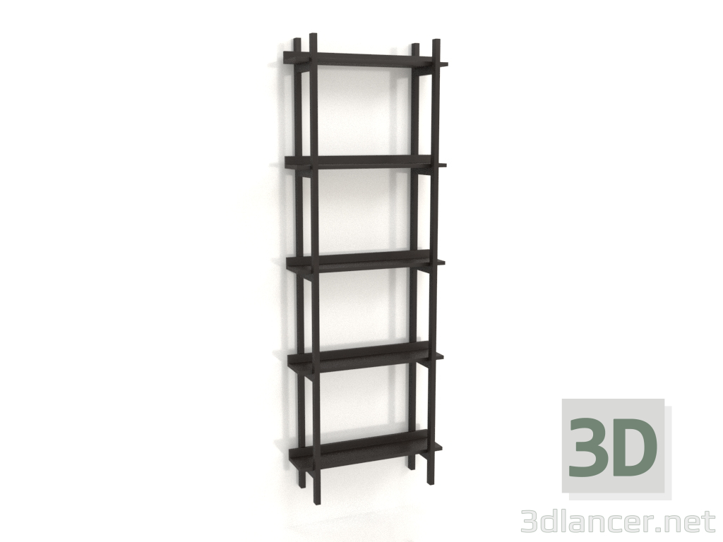 3d model Bookcase ST 02 (600х200х1720, wood brown dark) - preview