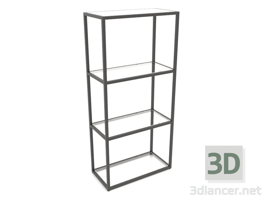 3d model Rejilla rectangular (GLASS, 60x30x128, 4 baldas) - vista previa