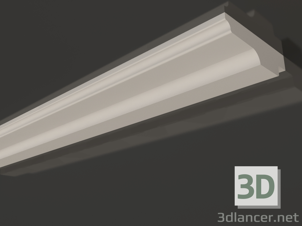 3d model Plaster ceiling cornice smooth KG 001 1 (21x75) - preview