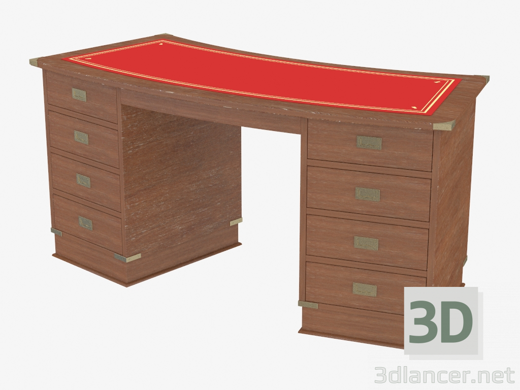 3d model Desk writing with table top decor - preview