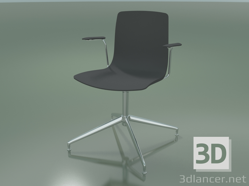 modello 3D Sedia 5905 (4 gambe, girevole, polipropilene, con braccioli) - anteprima