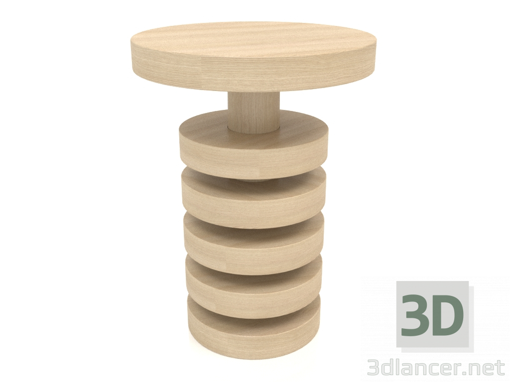 3 डी मॉडल कॉफी टेबल जेटी 04 (डी = 400x550, लकड़ी सफेद) - पूर्वावलोकन