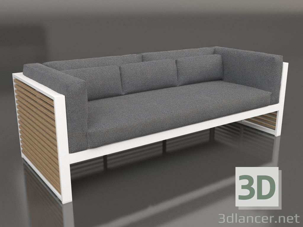 3D Modell 3-Sitzer-Sofa (Weiß) - Vorschau