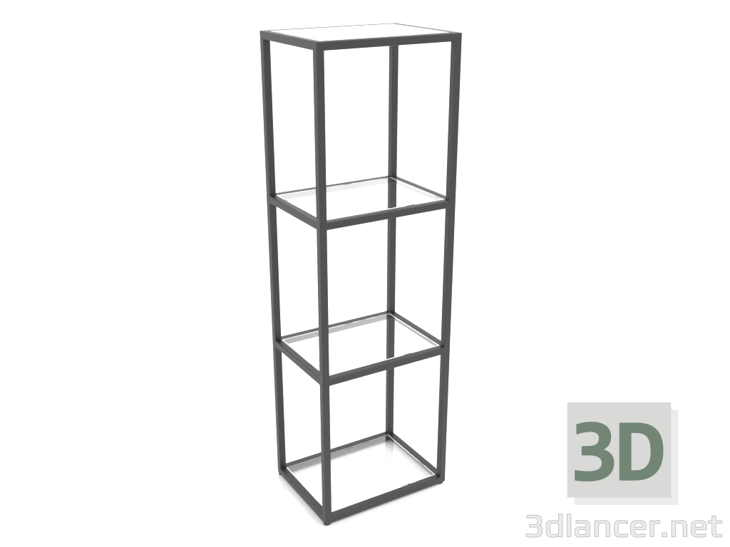 3d model Rejilla rectangular (GLASS, 40x30x128, 4 baldas) - vista previa