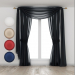 3d Silk curtains with lambrequin model buy - render