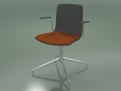 Stuhl 5906 (4 Beine, mit Sitzkissen, drehbar, Polypropylen, mit Armlehnen)