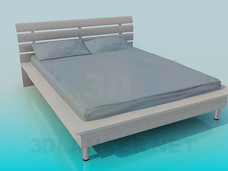 modelo 3D Cama con un filete alrededor del perímetro de la cama - escuchar modelo 3D Cama con un filete alrededor del perímetro de la cama - escuchar
