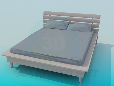 modelo 3D Cama con un filete alrededor del perímetro de la cama - escuchar modelo 3D Cama con un filete alrededor del perímetro de la cama - escuchar
