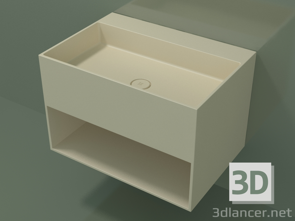 3D Modell Wandwaschbecken Giorno (06UN43301, Knochen C39, L 72, P 50, H 48 cm) - Vorschau