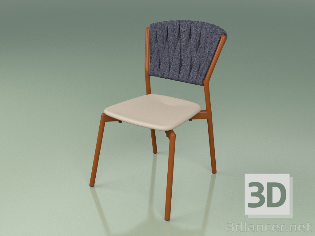 3D modeli Sandalye 220 (Metal Pas, Poliüretan Reçine Köstebek, Yastıklı Kemer Gri-Mavi) - önizleme