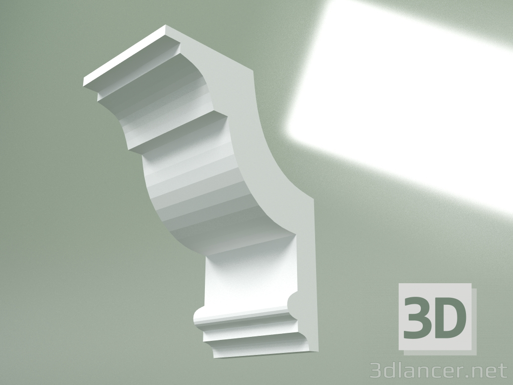 modello 3D Cornicione in gesso (zoccolo a soffitto) KT440 - anteprima