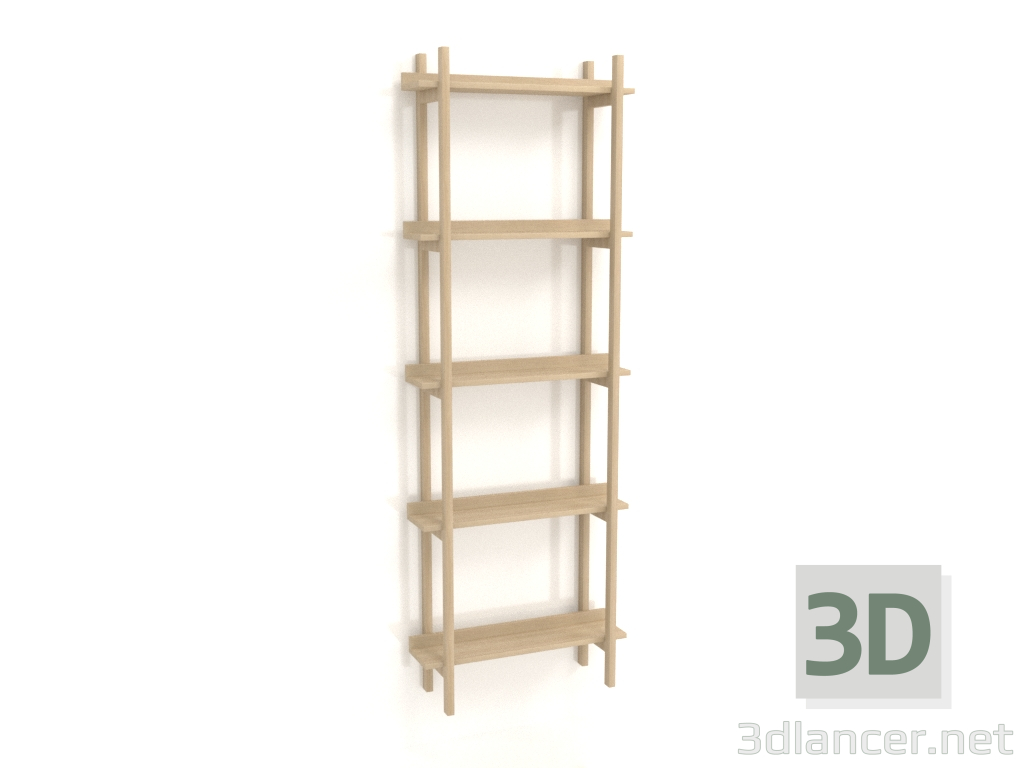 modello 3D Rack ST 02 (600x200x1720, legno bianco) - anteprima