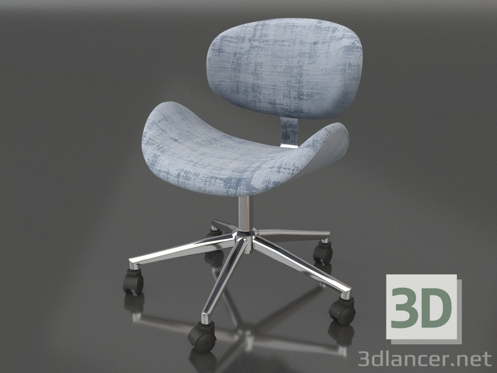 3D Modell Sessel Miranda (Grau-Blau - Chrom) - Vorschau