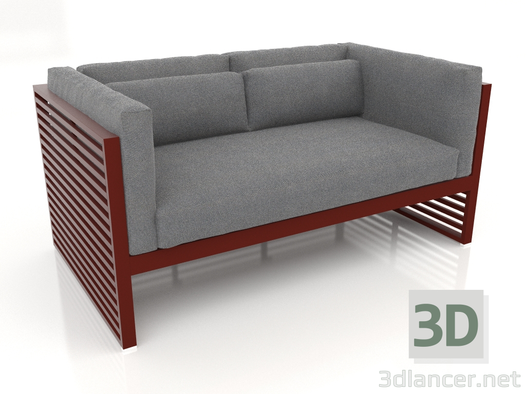3d model 2-seater sofa (Wine red) - preview