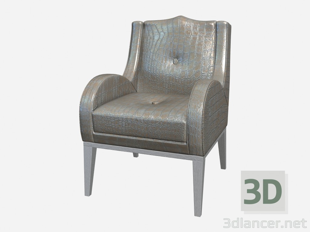 modèle 3D Fauteuil en cuir sur pieds en bois Tyner - preview