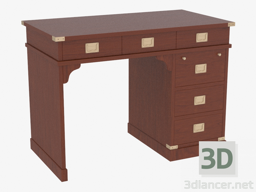 3d model Mesa de escritorio en un estilo náutico con cajones - vista previa