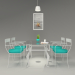 3d model Painted iron and glass dining table by hudviak - preview