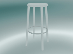 Stool BLOCCO stool (8500-00 (76 cm), ash white, sanded aluminum)