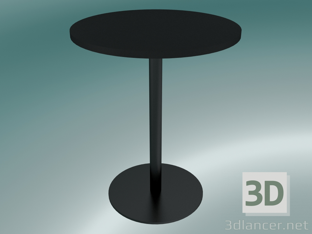 modello 3D Tavolo da pranzo Nærvær (NA9, Ø60cm, H74cm, Fenix laminato nero) - anteprima