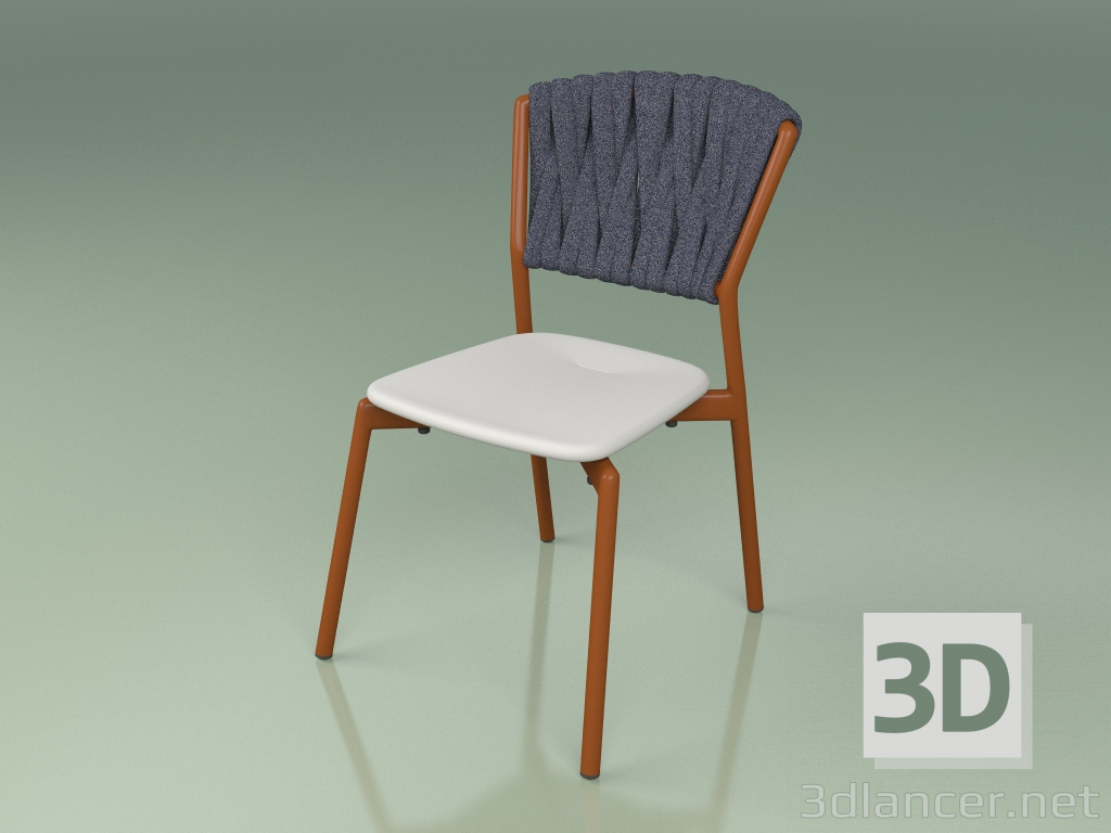 modèle 3D Chair 220 (Métal Rouille, Résine Polyuréthane Gris, Ceinture Rembourrée Gris-Bleu) - preview