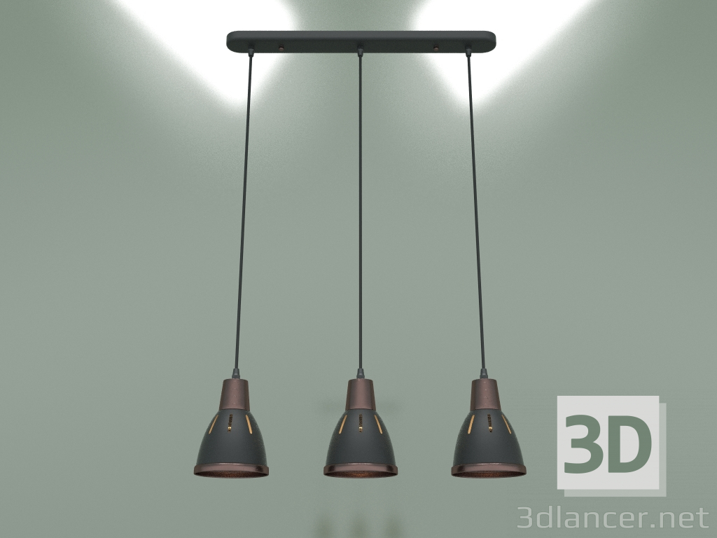 3d model Pendant lamp 50173-3 (black) - preview