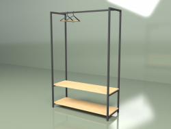Clothes hanger with two shelves