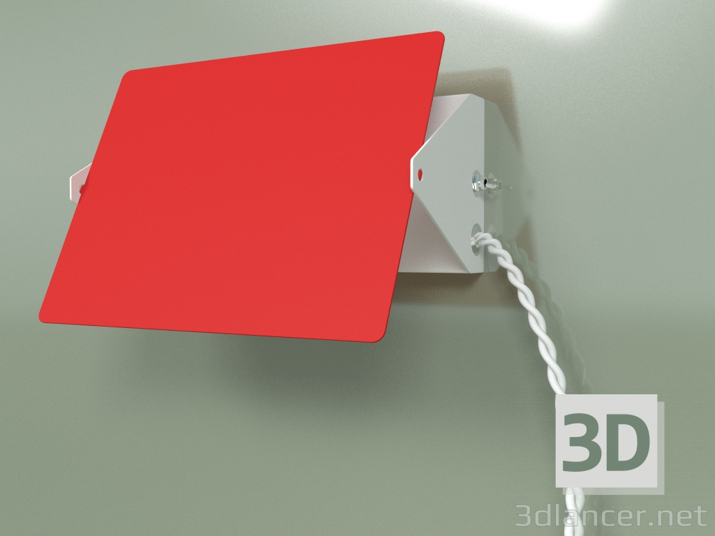 3 डी मॉडल दीवार दीपक धुरी (लाल) - पूर्वावलोकन