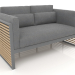 3d model 2-seater sofa with a high back (Anthracite) - preview