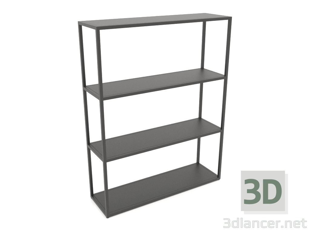 3D modeli Dikdörtgen raf (METAL, 100x30x128, 4 raflı) - önizleme