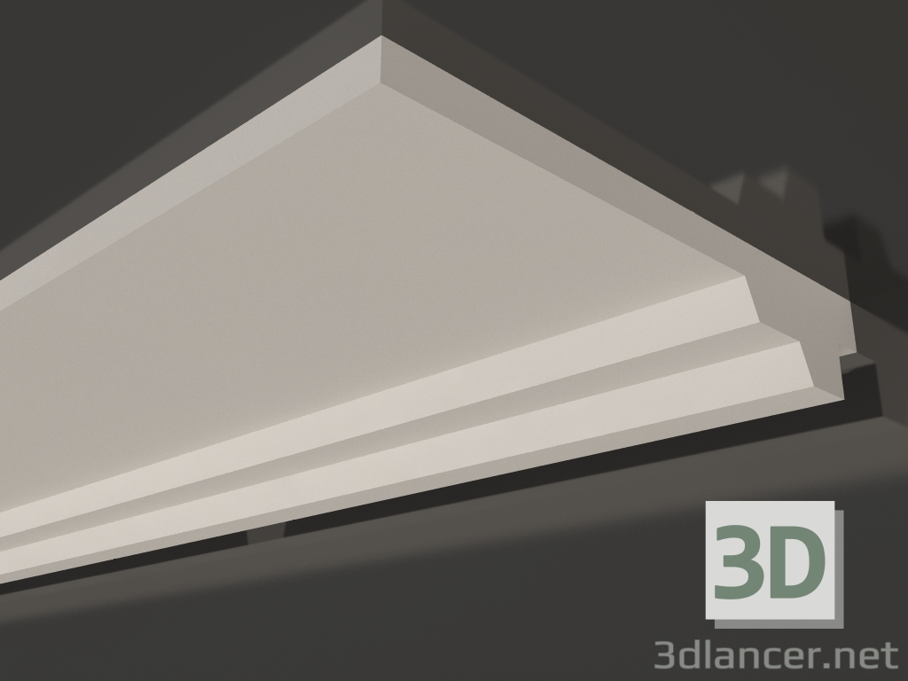 3d model Plaster ceiling cornice smooth KG 002 2 (30x168) - preview