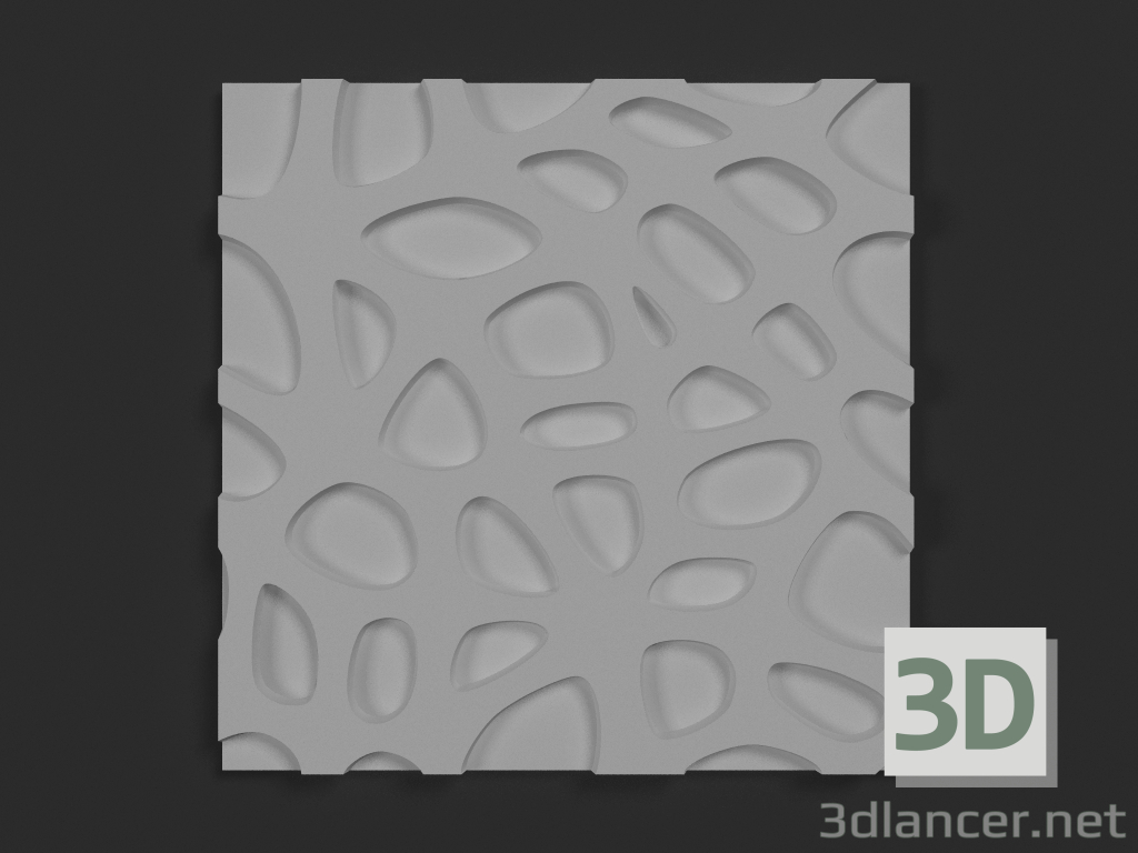 Modelo 3d Cratera de painel 3D de gesso - preview