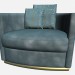3d model Leather chair on metal legs Art Deco Vivaldi - preview