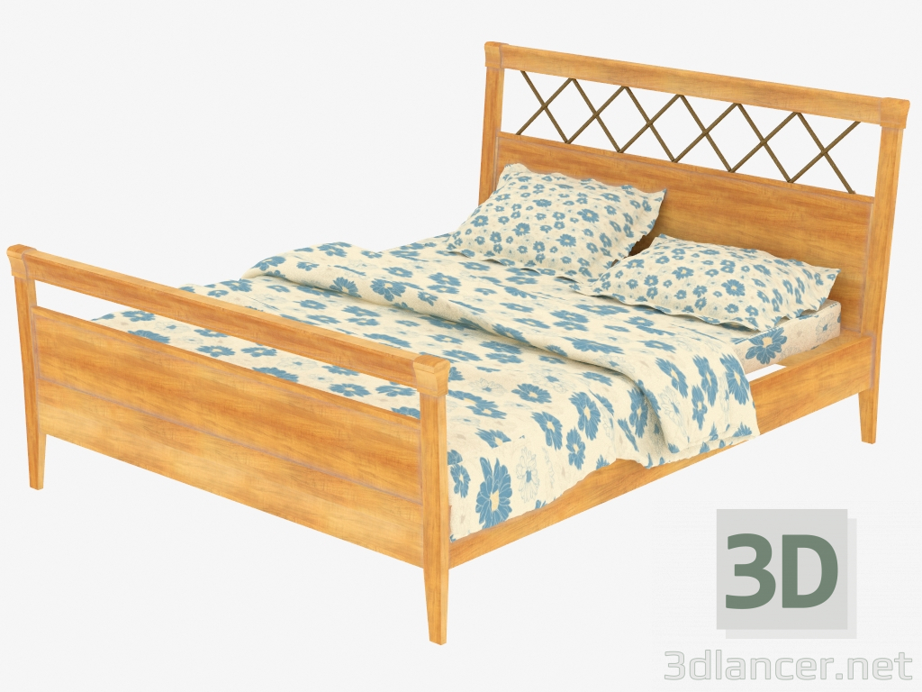 3D modeli Klasik çift kişilik yatak - önizleme