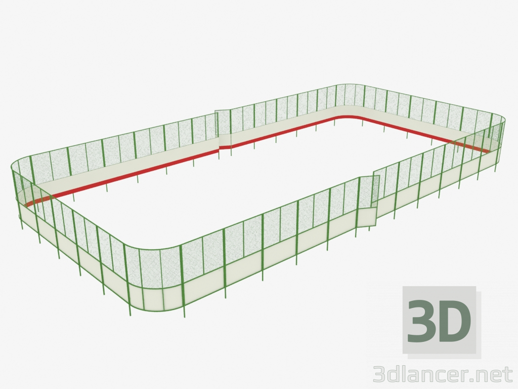 modello 3D Campo da hockey (31x15) - anteprima